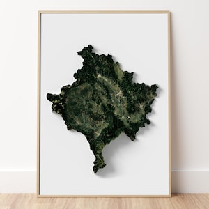Kosowo - Topographische Reliefkarte