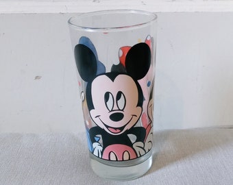 Vintage Nostalgic 1990s The Walt Disney Company Anchor Hocking Minnie Mickey Mouse Donald Duck Drinking Glass