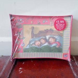 Vintage jaren 1980 ongeopend ongebruikte slapende kinderen wenskaarten kaarten doos met enveloppen Kmart hoop dat al uw kerstdromen uitkomen