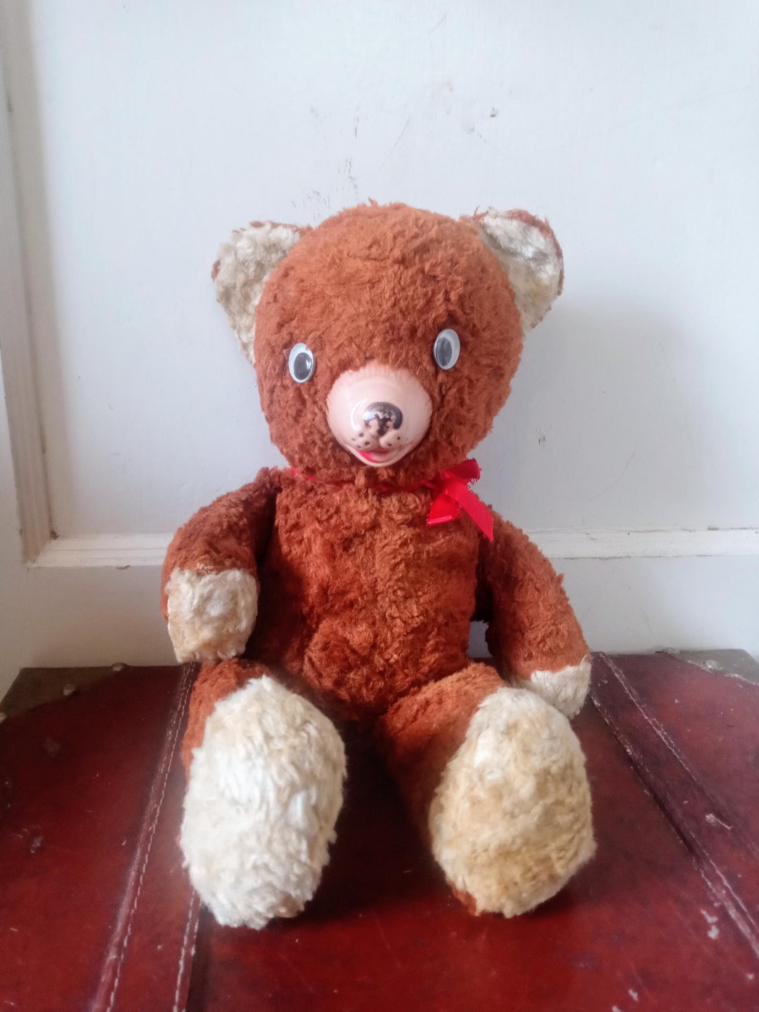 GUND♡レアなテディベア♡ぬいぐるみ♡ヴィンテージ♡レトロ♡アメトイ♡ Vintage 1950s Gund Cubby Teddy Bear Midcentury Googly Eyes Rubber