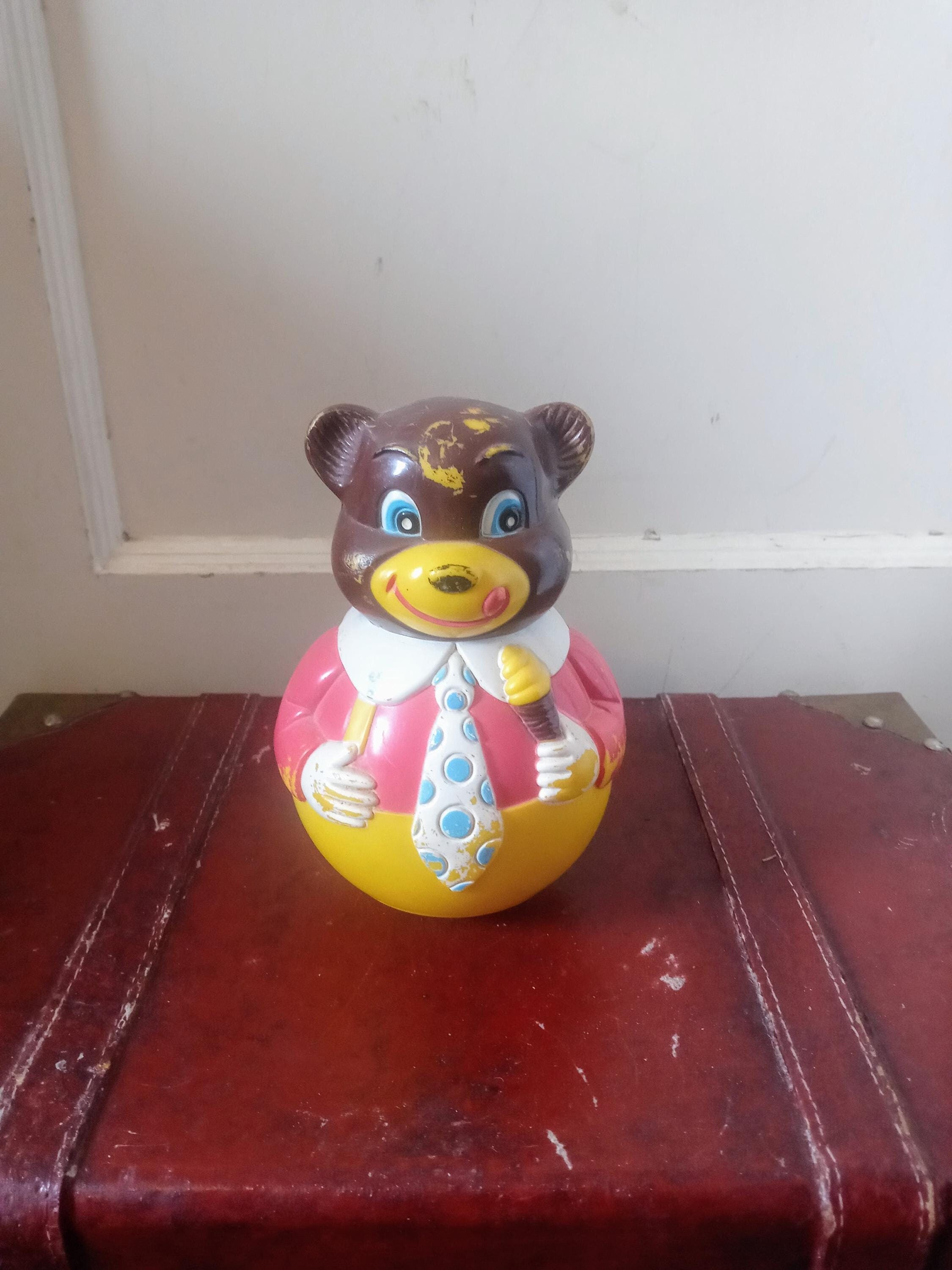 ビンテージ 大きいサイズ ローリーポーリー クマ Roly poly bear toy