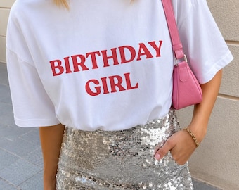 Birthday Girl Shirt, Personalized Party Tee, Custom Color Gift, Celebration Outfit
