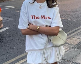 Het MRS-T-shirt – custom bruid-T-shirt, huwelijkscadeau voor haar, pasgetrouwde shirt, vrijgezellenfeest, huwelijksreistop, vrijgezellenfeest-T-shirt, vrouw
