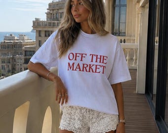 Off The Market Shirt, Honeymoon Tee, Destination Wedding Outfit, Newlywed Vacation Weekend Travel Top
