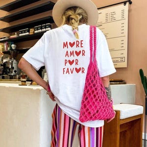 More Amor Por Favor T-Shirt - Viral Minimalist Graphic Tee, Spanish Quote Shirt, Pinterest Aesthetic Top, Trending Cute Girl Top, Girly Tee