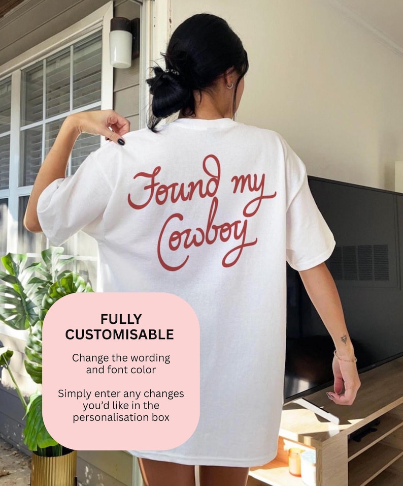 Found Her Cowboy Tshirt, Cowgirl Bride Tee, Western Wedding Shirt, Country Bridal Top, Bachelorette image 5