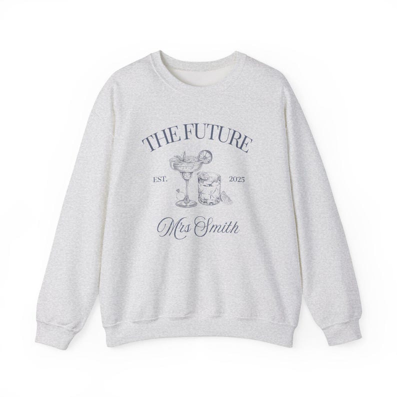 Future Mrs - Custom Bridal Sweatshirt : Newlywed Gift, Bride to Be Sweater, Bachelorette Party Top image 5