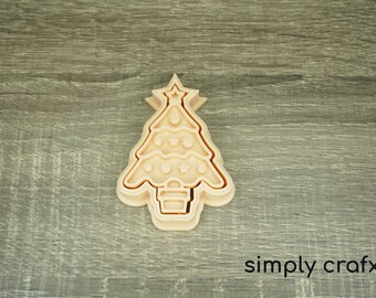 Christmas Tree Cookie Cutter, Christmas Party Plastic Cookie Embosser, Fondant Stamp