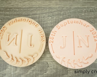 Custom initial and date wedding cookie cutter #8 | Fondant cutter stamp | Wedding theme