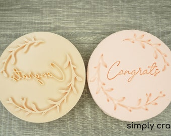 Felicidades cortador de galletas / Sello de cortador Fondant / Tema festivo