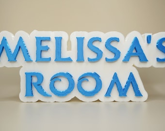Custom Frozen Style Name Plate: 3D Printed Kids Room Decor