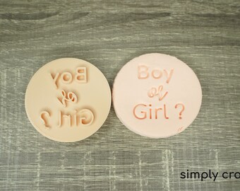 Boy or girl cookie cutter | Fondant cutter stamp | Baby shower theme