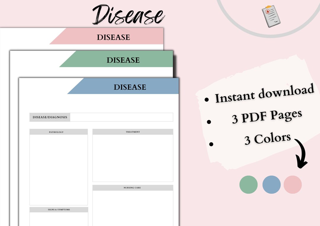 PATHOPHYSIOLOGY Nursing Student Study Planner | Study GUIDE for Process, Treatment and ...