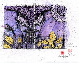 顔。 「ささやきと明晰さ」。紙に水彩。スケッチ。オリジナルのアートワーク。ユニークな作品。手作り。