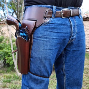 Lederholster für Single-Action-Revolver Colt SAA-Klonen, kundenspezifischer Lauf Fast Draw (Made to order)