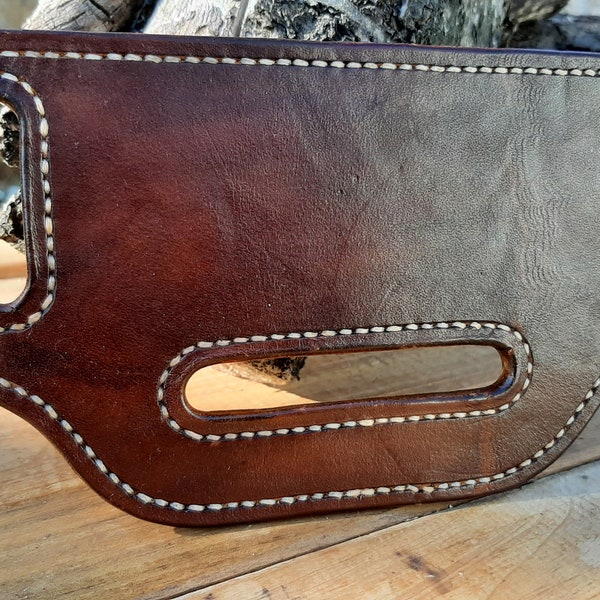 Leren holsterhouder voor riemen van 1,5"(3,8 cm), 1,75"(4,5 cm) en 5,1 cm (2") (op bestelling gemaakt)