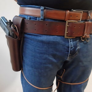 Custom Leather Holster for Colt 1911 Western style with leg tie (Made to order)