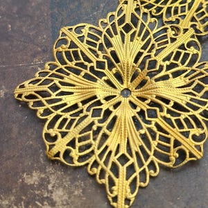 Miriam Haskell Fancy Filigree ~ Square Filigree stamping ~ Brass 3D Miriam Haskell filigree, Haskell components, USA made 1pc, MGF119B