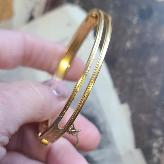 Signed Vintage Etched Miriam Haskell Gold Plated … - image 3