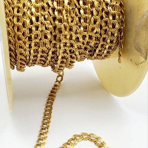 Vintage Gold Plated Double Curb Chain ~ soldered lightweight and durable ~ Beautiful Vintage Chain from the 80s