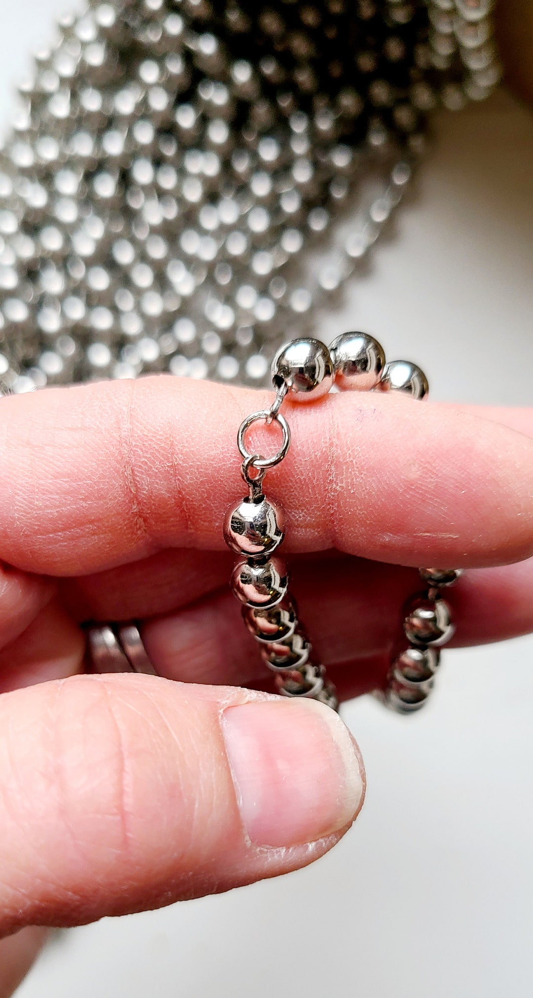 6 Mm Stainless Steel Bead Ball Chain With Soldered Connectors Ready to