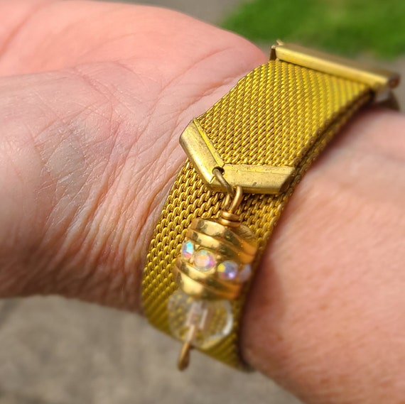 1 Vintage Mesh Miriam Haskell woven metal bracele… - image 6