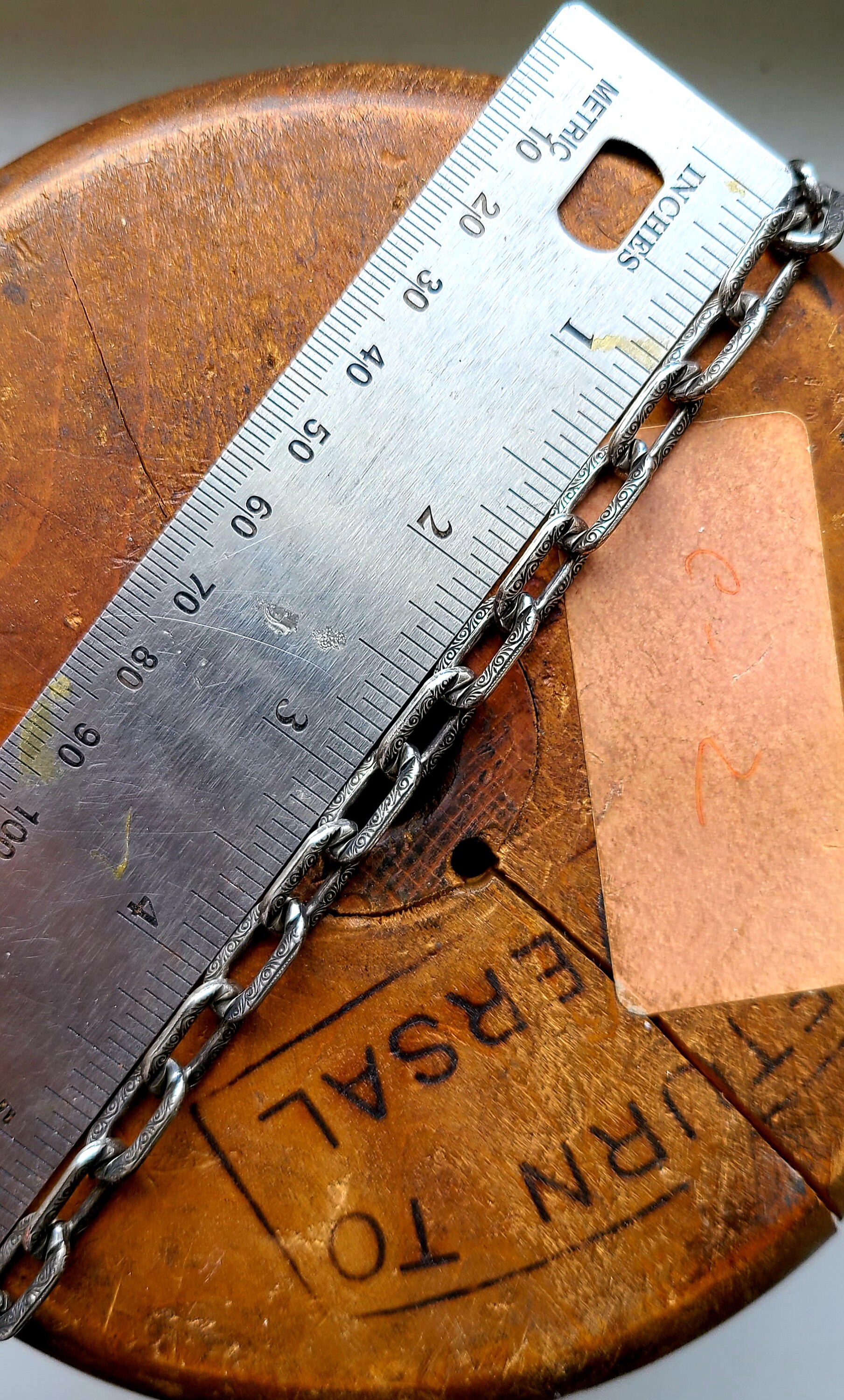 Beautifully Patterned Anchor Style Chain silver Metal Linked Etsy