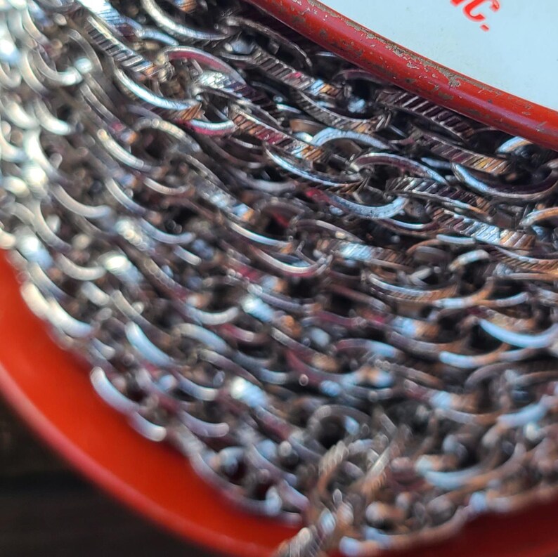 Vintage Antiqued Silver Chunky Cable Chain, Twisted Oval Cable Chain