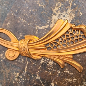 Large Heavy Struck French Filigree, Rococo Style Stamping - Old Dead Stock - Antique Copper - Haskell ~ MHS110