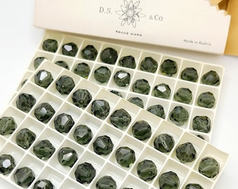 Factory Pack Swarovski Morion 12mm Geometric Corona Cut Round fancy tip 5300 Beads; 72pc; NIB; Vintage Very Rare! NEW Low Price