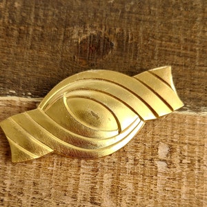 Vintage Signed Miriam Haskell Brooch, Gorgeous Gold Plate Geometric Brooch - Miriam Haskell signed pin, signed designer jewelry