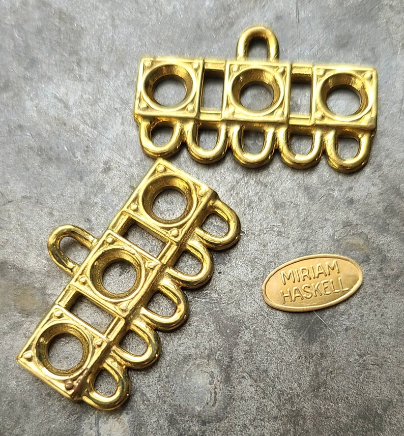 Multi Loop Clasp 5 Strand Rare Large Multistrand Signed Miriam Haskell Clasp With ...