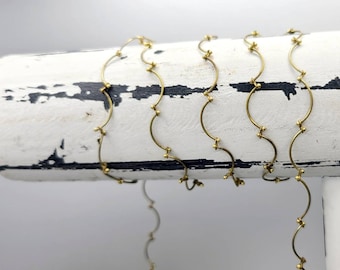Delicate Brass Chain ~ Curvy Satellite Chain ~ Wavy Brass ~ Brass Satellite Chain ~ Minimalist ~ 3 feet ~ New lower price!
