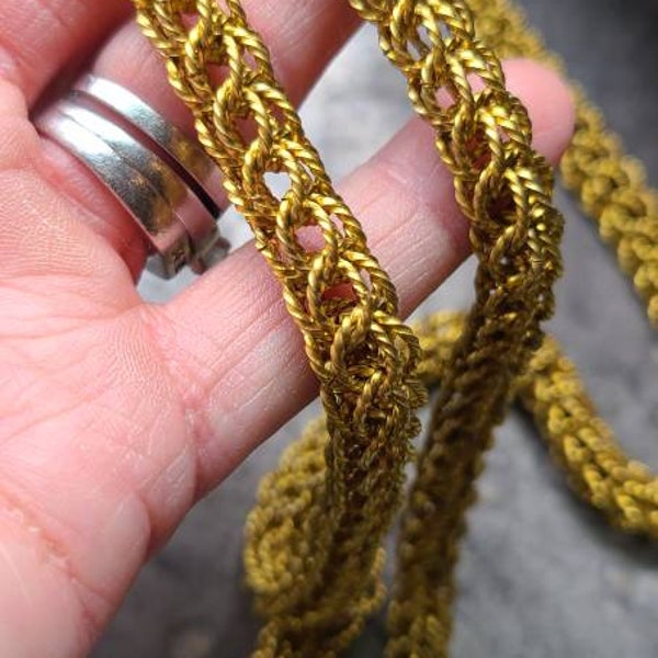 VINTAGE Full Persian Chainmaille Chain - 1 feet Chainmaille ~ Raw Brass not plated ~ 1 feet ~ Byzantine chain ~ Haskell Era chain