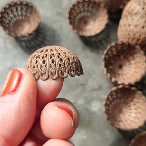 Large Vintage Brass Bead Cap ~ 1940s Openwork  Filigree Bead Cap ~ Designer Miriam Haskell ~ Fancy Filigree Globe Bead Cap ~ 26mm