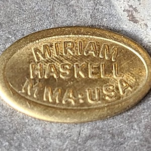 Vintage Miriam Haskell Stamped Tag ~ Miriam Haskell Tag ~ MMA USA ~ Miriam Haskell Stamping ~ Flat Back ~ Rare Tag