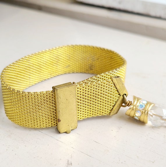 1 Vintage Mesh Miriam Haskell woven metal bracele… - image 1