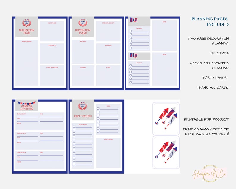 Fourth Of July Planner Printables