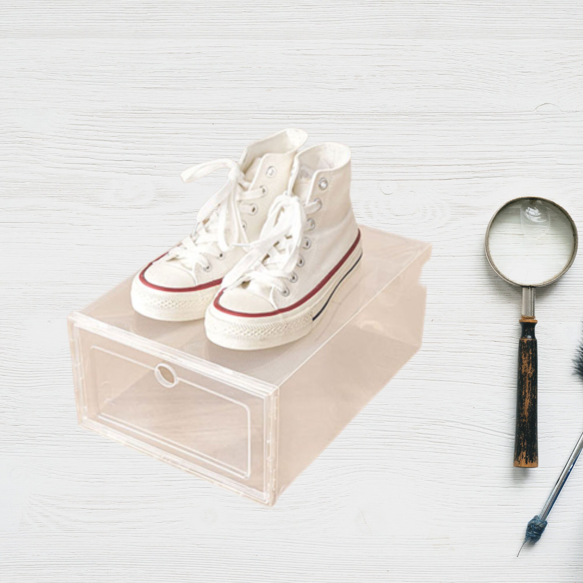 6 Pcs Plastic Shoe Boxes Transparent Shoe Organizer Foldable Shoe 6 pcs plastic shoe boxes transparent shoe organizer foldable shoe