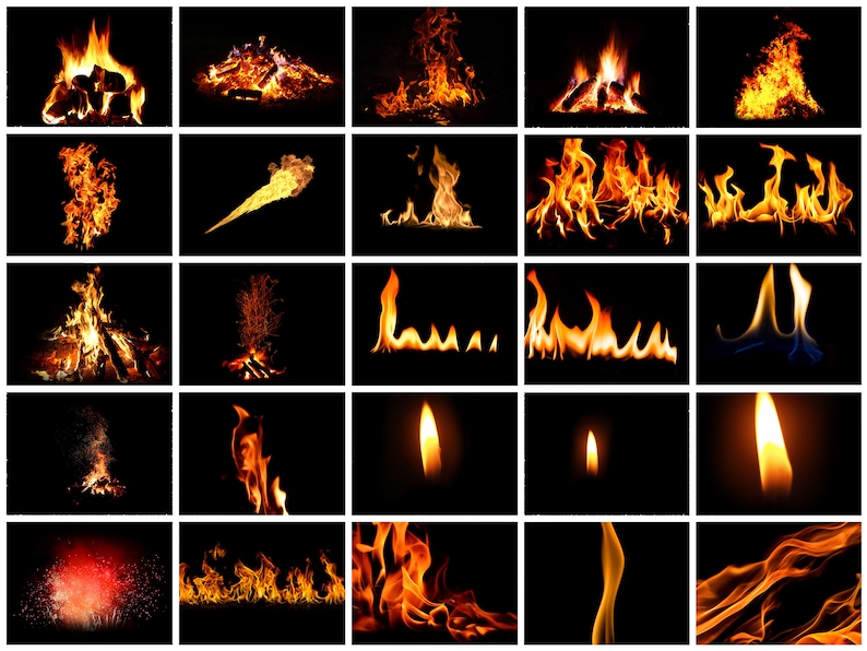 92 Fire Overlays Realistic Fire Fire Green Etsy