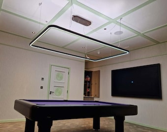 Billardtisch aus Holz | Billard & Snooker Tisch Beleuchtung | Bis 2m | Handgefertigtes Eichenholz
