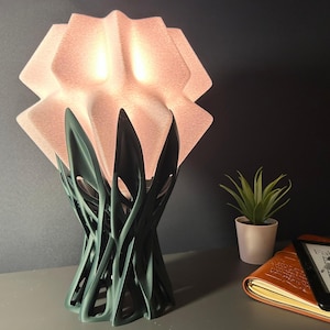 Minimalist Table Lamp - Eco Friendly Bedside Light, Unique Accent Lamp, Cozy Desk Lighting for Home & Living, Modern Room Decor