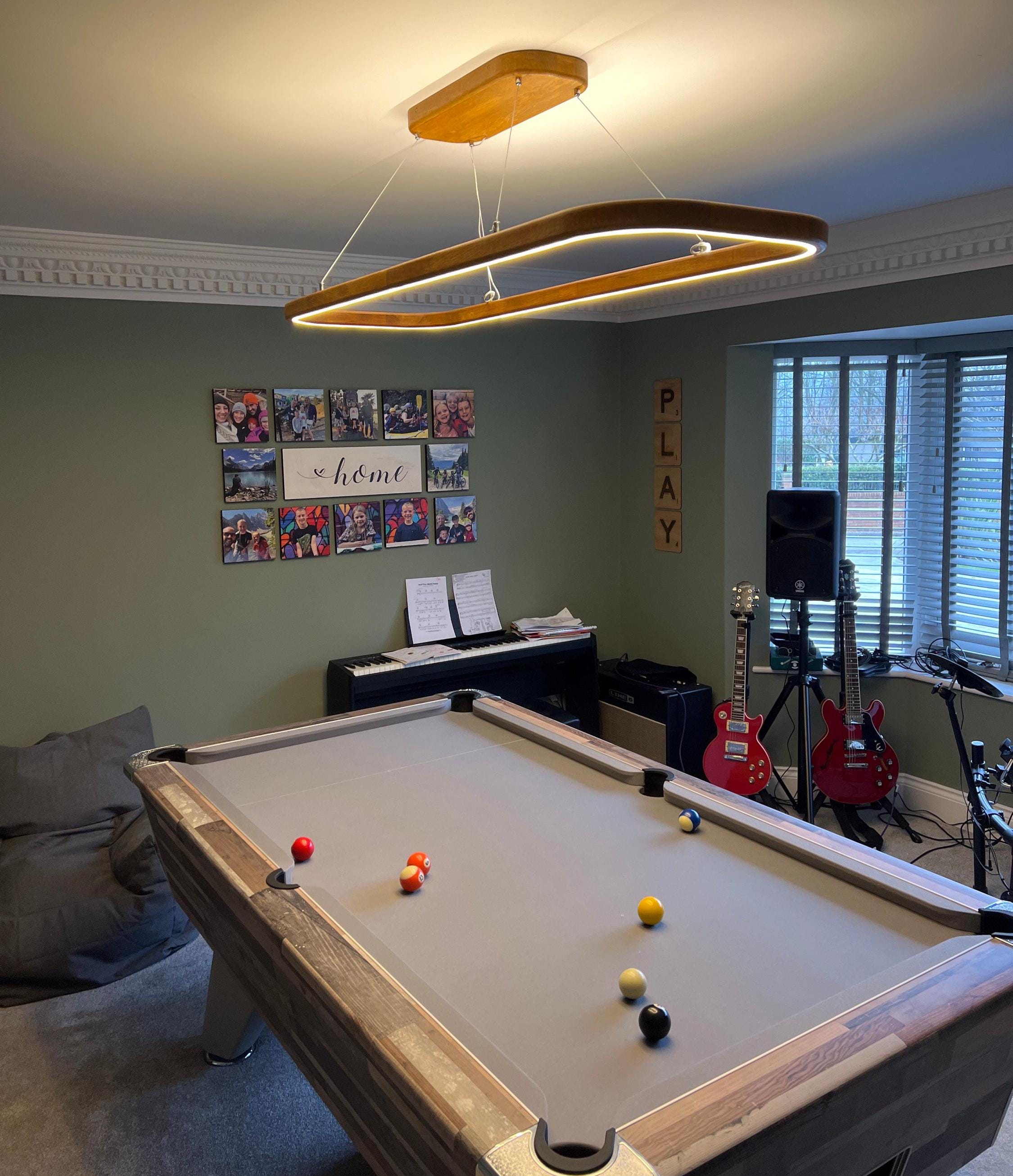 Oak Pool Table LED Light: Modern Dimmable Billiard Lighting - Etsy Israel, image size:2250x2611