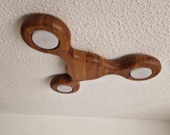 Solid Wood Flush Mount Ceiling Light, GX53 Light Bulb