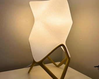 Bedside Lamp – Origami Modern Lamp Made from Recyclable Sugarcane, Warm Ambient Lighting, E27 Bulb
