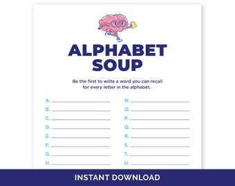 Dementia Alphabet Game, Memory Game for Senior Citizens, Word Race Game for Dementia Care, Brain Booster Game for the Elderly, Dementia Aid.