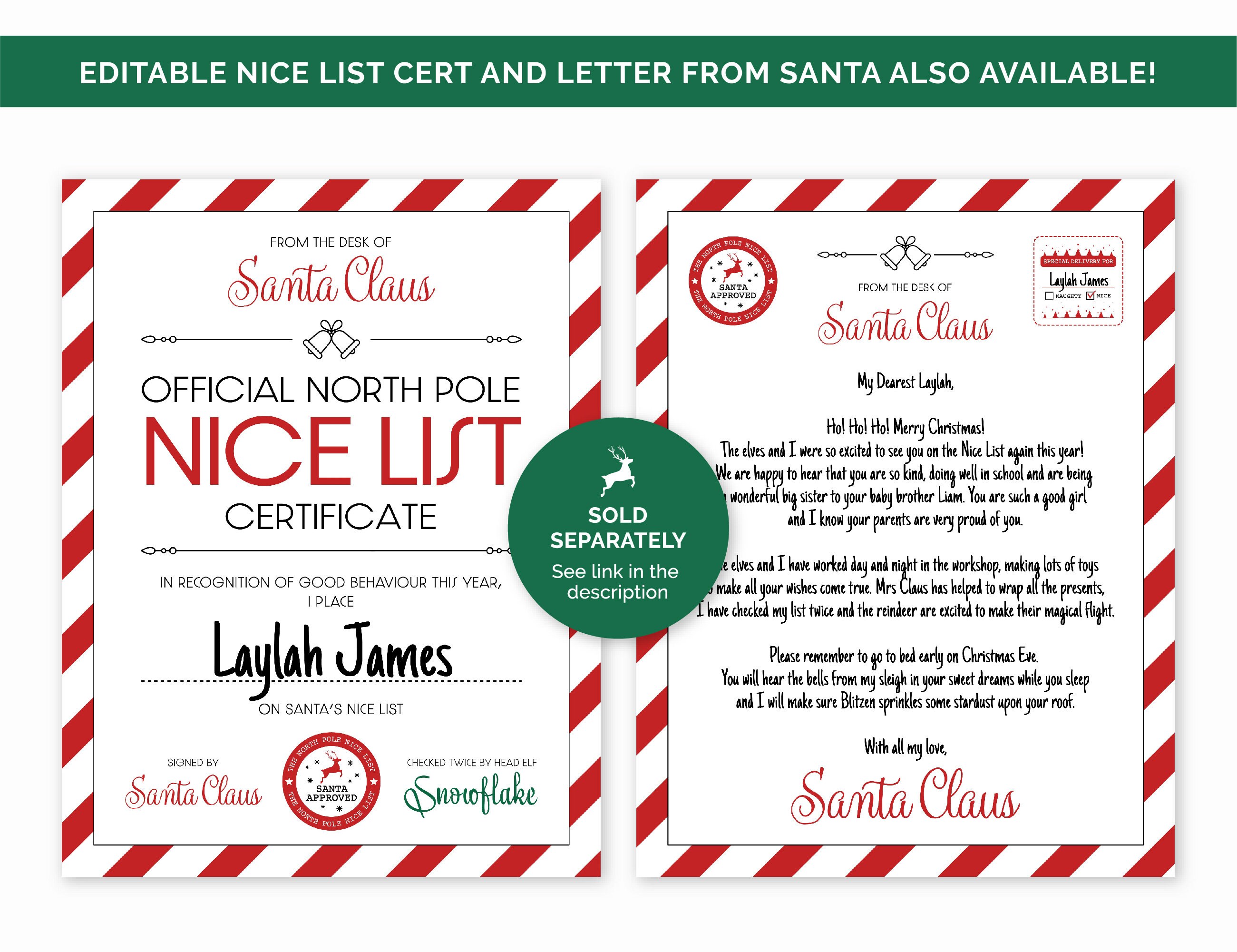 Santa Warning Letters, Printable Letters From Santa, North Pole ...