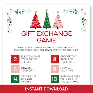 Ladies Night Christmas Gift Exchange Game, Printable White Elephant Game, Fun Holiday Gift Swap Dice Game, Christmas Gift Exchange Rules.