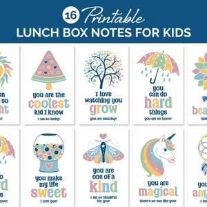Notes de boîte à lunch bohèmes pour enfants, notes de déjeuner de motivation imprimables, cartes d'encouragement pour les préadolescents et les adolescents, notes inspirantes de maman.