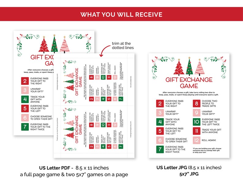 Ladies Night Christmas Gift Exchange Game, Printable White Elephant